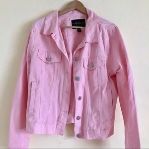 Pastel PINK denim jacket F21 plus size 1X NWOT